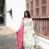 White Lotus Set (Kurti + Plazo + Dupatta)